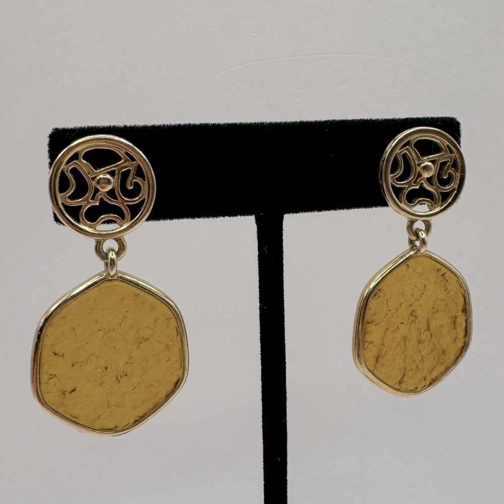 SARAH COVENTRY Taste of Honey Amber Lucite Dangle Earrings